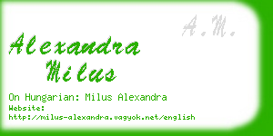 alexandra milus business card